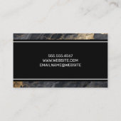 ハウスロゴ |大理石ダークグレー金ゴールド 名刺 (裏面)