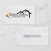 ハウスロゴ |大理石背景 名刺 (正面/裏面)