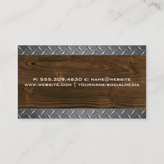 ハウスロゴ | 建築 | ウッド | スチール 名刺 (裏面)