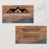 ハウスロゴ |木目メタル 名刺 (正面/裏面)