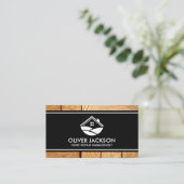 ハウスロゴ |木目 名刺 (スタンド正面)