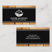 ハウスロゴ |木目 名刺 (正面/裏面)