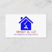 ハウスロゴ、配管工、給排水衛生設備 名刺 (正面)