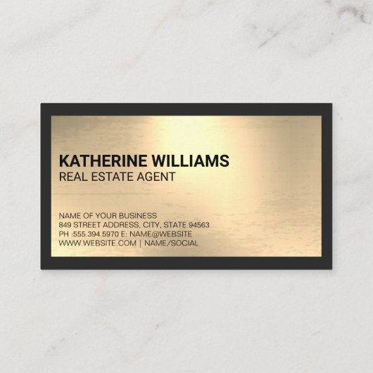 ハウスロゴ |金属の背景 名刺 (裏面)