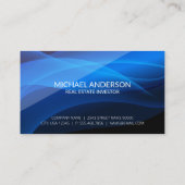 ハウスロゴ |青い抽象芸術背景 名刺 (裏面)