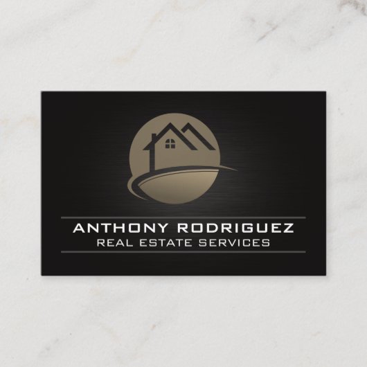 ハウスロゴ | 黒の背景 名刺 (正面)
