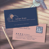 ハウスロモダンゴネイビーブルーバラ金ゴールド不動産仲介業者 名刺