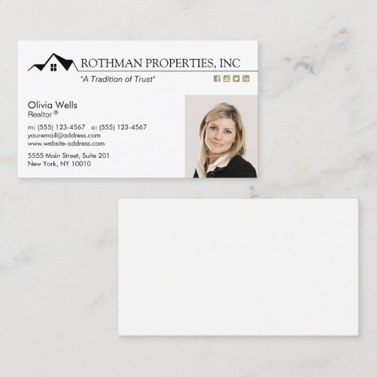 ハウスロ実在ゴエステートエージェント追加フォトビジネス 名刺 (正面/裏面)