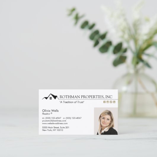 ハウスロ実在ゴエステートエージェント追加フォトビジネス 名刺 (スタンド正面)