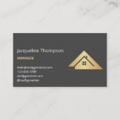 ハウスロ実在ゴエステートネイビー&金ゴールド不動産仲介業者 名刺 (裏面)