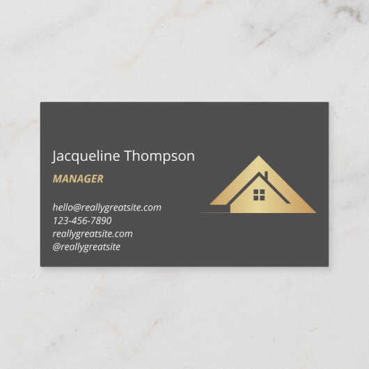 ハウスロ実在ゴエステートネイビー&金ゴールド不動産仲介業者 名刺 (裏面)