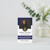 ハウスロ実在ゴエステートブルー&金ゴールド不動産仲介業者写真 名刺 (スタンド正面)