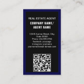 ハウスロ実在ゴエステートブルー&金ゴールド不動産仲介業者写真 名刺 (裏面)