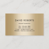 ハウスロ実在ゴエステート不動産仲介業者モダンブラック&金ゴールド 名刺 (裏面)