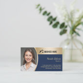 ハウスロ実在ゴエステート海軍&金ゴールド不動産仲介業者写真 名刺 (スタンド正面)