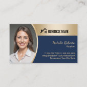 ハウスロ実在ゴエステート海軍&金ゴールド不動産仲介業者写真 名刺 (正面)