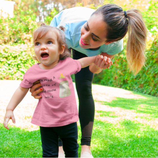 ハウスワインをボトルでお願いします、面白い女の子たち ベビーTシャツ