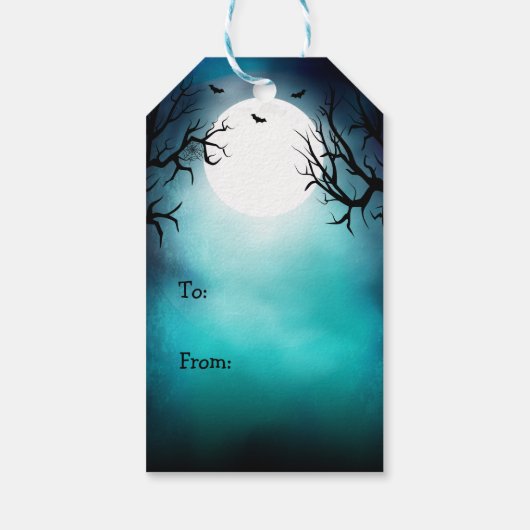 ハウス不気味幽霊のよく出るムーンライトハッピーハローウィン ギフトタグ (裏面)