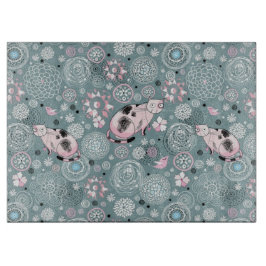 ハウス子猫パターン カッティングボード