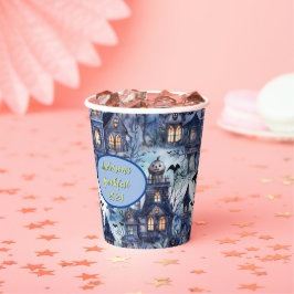 ハウス幽霊のよく出るこうもりカスタムハロウィーン紙カップ 紙コップ