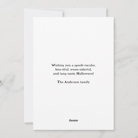 ハウス幽霊のよく出るこうもりカボンプキンスハロウィーンカード シーズンカード (裏面)