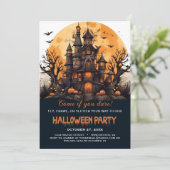 ハウス幽霊のよく出るこうもりツリーズ不気味ハローウィンパーティ 招待状 (スタンド正面)