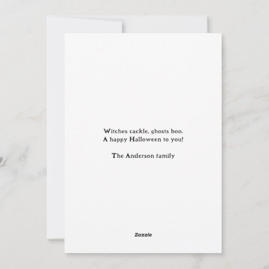ハウス幽霊のよく出るこうもりパンプキンスハッピーハローウィン シーズンカード (裏面)