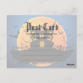 ハウス幽霊のよく出るこうもり墓地ハロウィーン招待状 ポストカード (裏面)