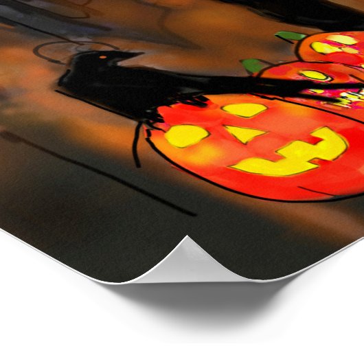 ハウス幽霊のよく出るキャラクター不気味ハロウィーンナイト ポスター (角)