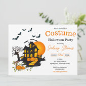 ハウス幽霊のよく出るシンプルハロウィーンの衣装パーティー カード (スタンド正面)