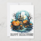 ハウス幽霊のよく出るハッピーハローウィンパーティの招待状 招待状 (裏面)