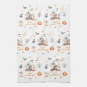 ハウス幽霊のよく出るハッピーハローウィン キッチンタオル (縦)