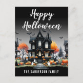 ハウス幽霊のよく出るハッピーハローウィン シーズンポストカード (正面)