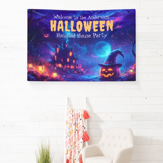 ハウス幽霊のよく出るハローウィンパーティウェルカム 横断幕 (インサイチュ)