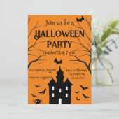 ハウス幽霊のよく出るハローウィンパーティオレンジ 招待状 (スタンド正面)