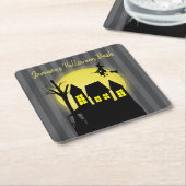 ハウス幽霊のよく出るハローウィンパーティカスタム スクエアペーパーコースター (アングル)