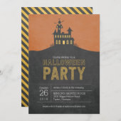 ハウス幽霊のよく出るハローウィンパーティ招待状 招待状 (正面/裏面)