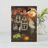 ハウス幽霊のよく出るハローウィンパーティ招待状 招待状 (スタンド正面)