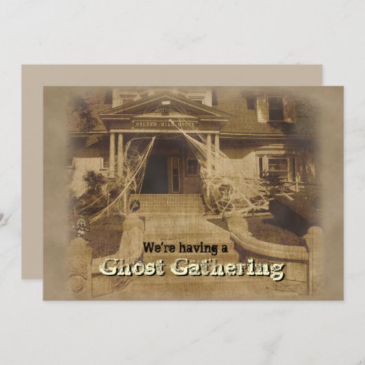 ハウス幽霊のよく出るハローウィンパーティ招待状 招待状 (正面/裏面)
