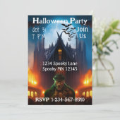 ハウス幽霊のよく出るハローウィンパーティ招待状 招待状 (スタンド正面)