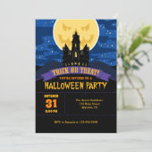 ハウス幽霊のよく出るハローウィンパーティ招待状 招待状 (スタンド正面)