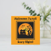 ハウス幽霊のよく出るハローウィンパーティ招待状 招待状 (スタンド正面)