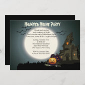 ハウス幽霊のよく出るハローウィンパーティ招待状 招待状 (正面/裏面)