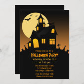 ハウス幽霊のよく出るハローウィンパーティ招待状 招待状 (正面/裏面)