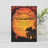 ハウス幽霊のよく出るハローウィンパーティ招待状 招待状 (スタンド正面)