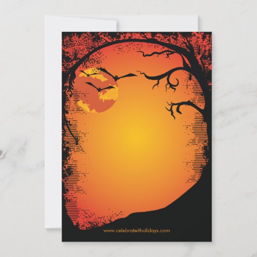 ハウス幽霊のよく出るハローウィンパーティ招待状 招待状 (裏面)