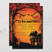 ハウス幽霊のよく出るハローウィンパーティ招待状 招待状 (正面/裏面)