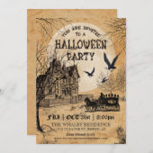 ハウス幽霊のよく出るハローウィンパーティ招待状 招待状 (正面/裏面)
