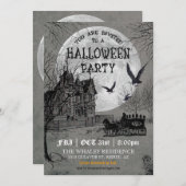 ハウス幽霊のよく出るハローウィンパーティ招待状 招待状 (正面/裏面)