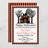 ハウス幽霊のよく出るハローウィンパーティ招待状 招待状 (正面/裏面)